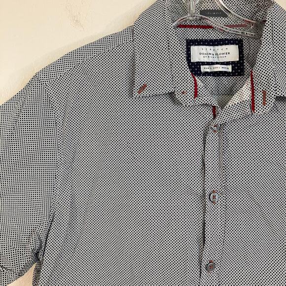 Ricky Singh Denim‎ & Flower Slim Fit Short Sleeve Casual Button Up - Picture 2 of 5